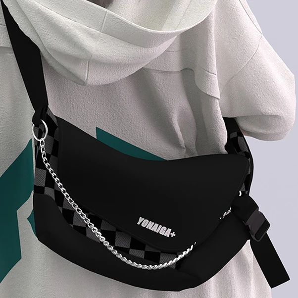YONAIGA+原创ins韩版休闲链条单肩斜挎包潮流百搭胸包男女小腰包