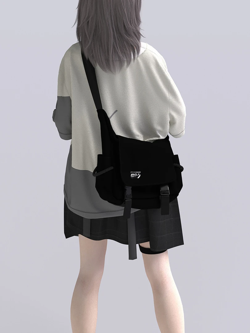 YONAIGA+ 原创INS韩版百搭休闲帆布潮流单肩斜挎包学生书包背包包