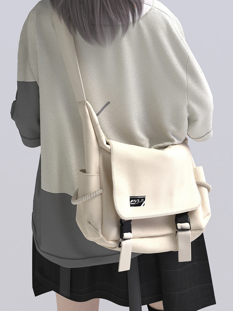 YONAIGA+原创INS日系原宿工装帆布百搭单肩斜挎包学生书包背包包