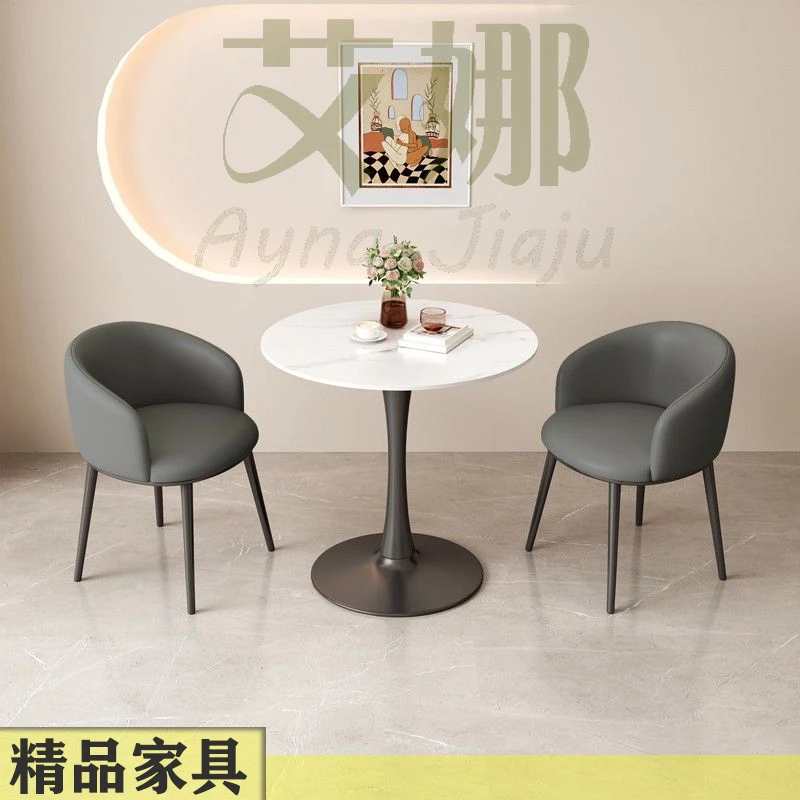 洽谈桌椅奶店茶咖啡厅办公室会客接待阳台庭院休闲小圆桌公寓餐桌