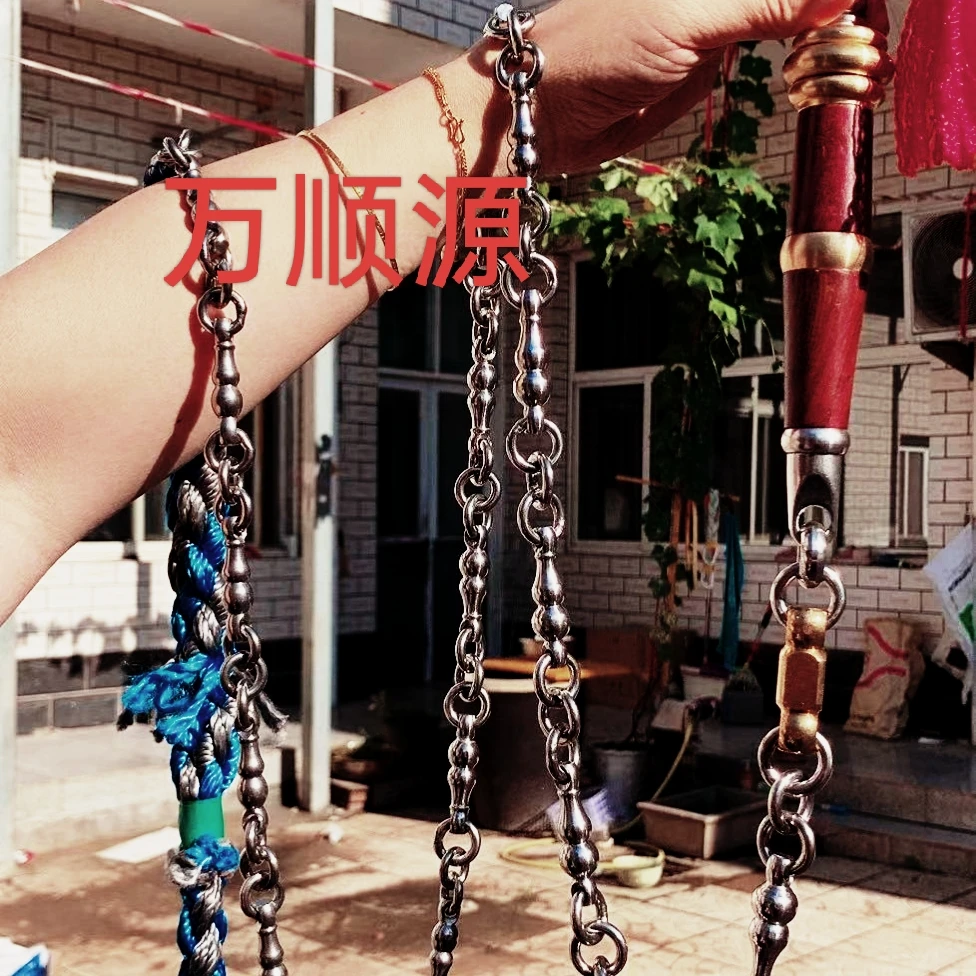 金品，铜方块，珍贵木材把手葫芦健身鞭