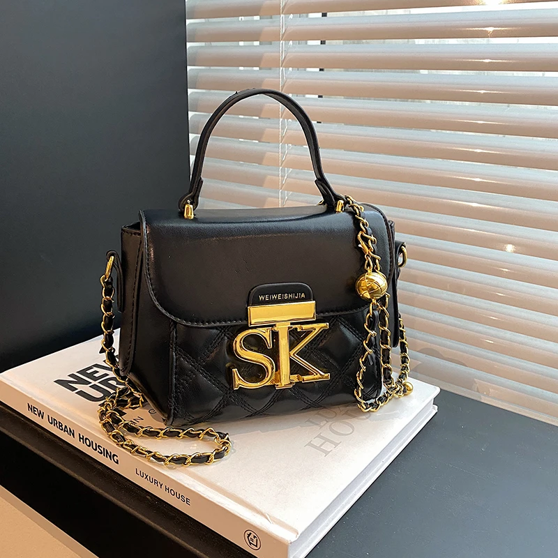 高级感小包包女士2024新款时尚菱格链条包百搭爆款单肩斜挎小方包