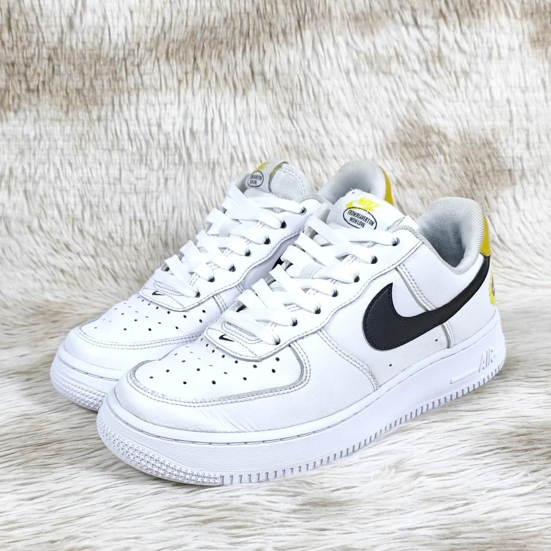38.5码 正品 AF1 黑白黄 鞋面小磨损 8新 公价：1199#990B4