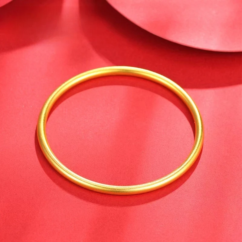 足金999磨砂手镯时尚精美手环有证书质检中心发货