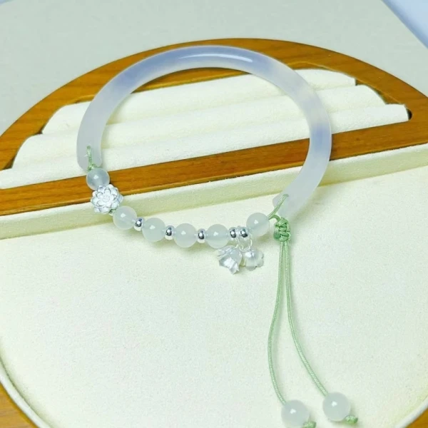 足银银制品 【玖凤楼珠宝】铃兰花半镯多样性发一