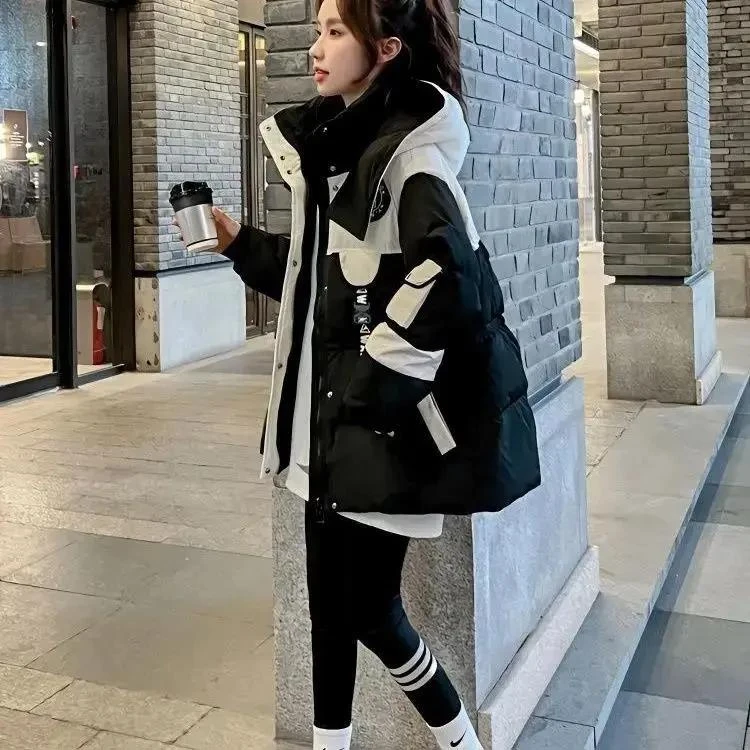 波司断码黑色中长款派克羽绒羽绒服女2023冬季新款小个子宽松显瘦