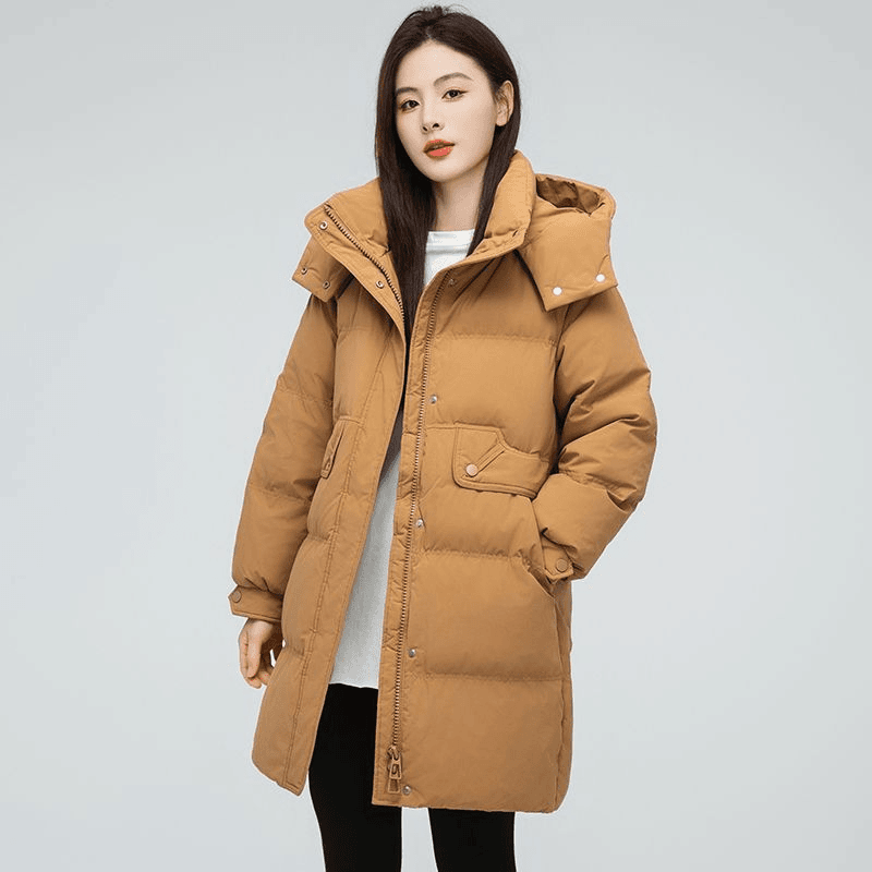 波司断码羽绒服女中长款时尚洋气学院风外套连帽大码网红爆款百搭