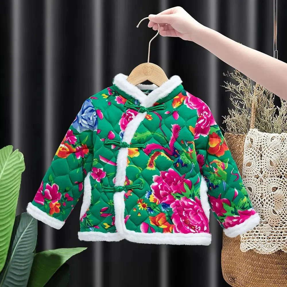 冬季大促儿童棉服宝宝新款东北大花袄冬装男女童冬季外套小孩棉yy