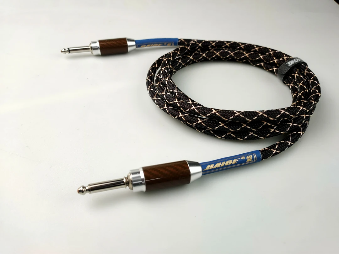 BAIGE/佰歌纯银电吉它线纯银线碳纤维热插紫铜芯插咀吉他连接线