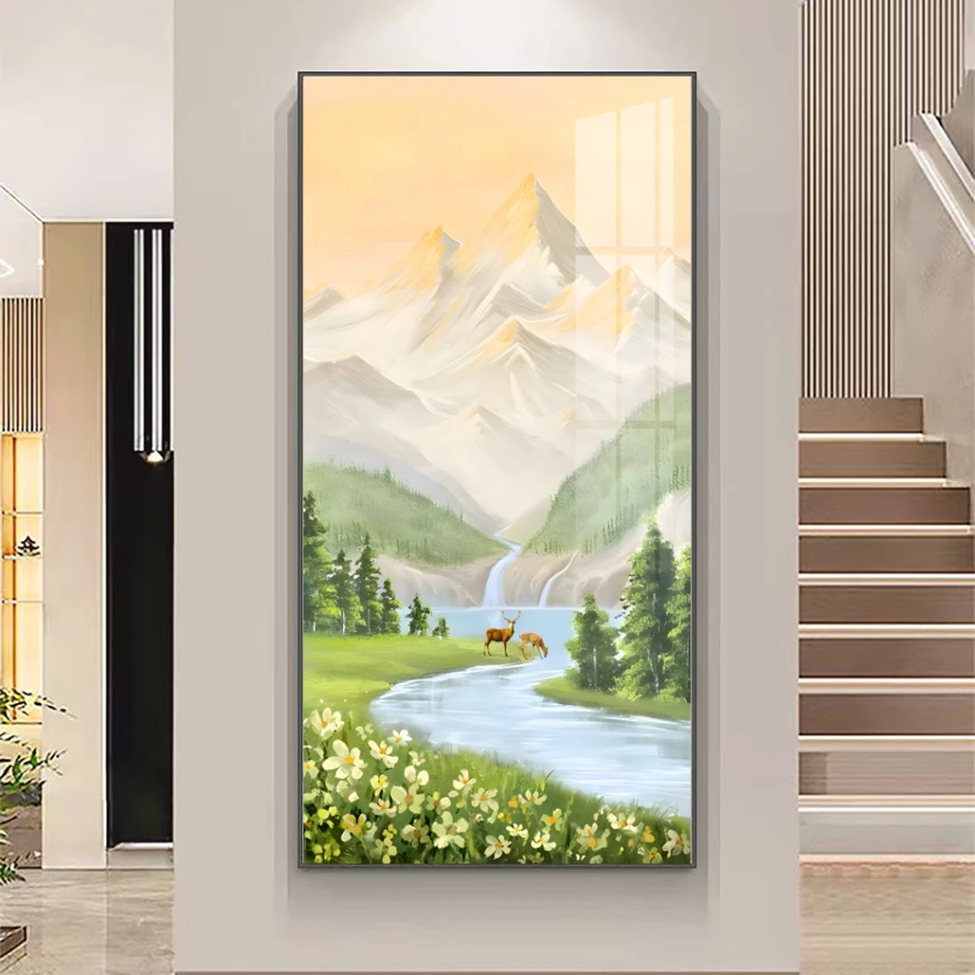法罗迪【高山流水】新款挂画高档玄关玄关挂画2025最新款高级感壁画
