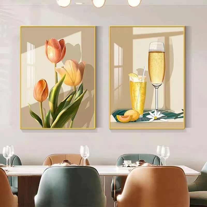 法罗迪新款餐厅挂画客厅简约高档装饰高级床头墙壁餐厅网红壁画