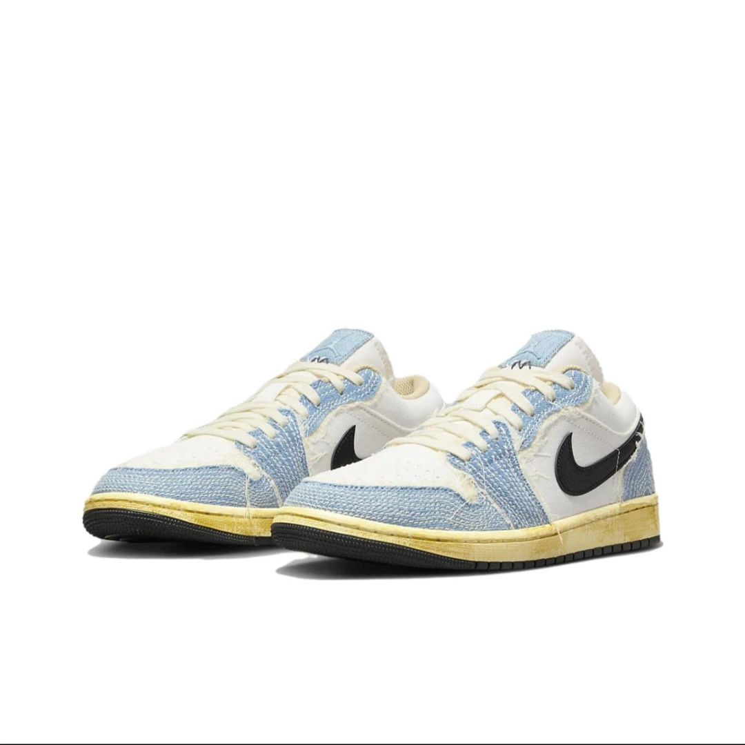 NIKE/耐克 AIR JORDAN 1 LOWSE男款牛仔复古蓝色篮球鞋FN7670-493