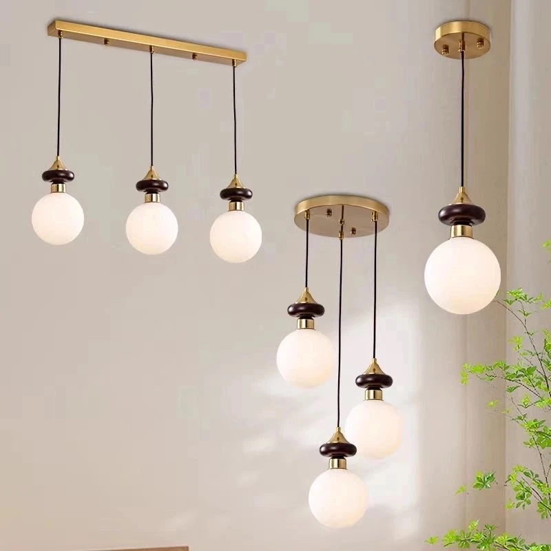 法式复古实木吊灯卧室橡木床头小吊灯餐厅吧台吊灯民宿咖啡馆2024