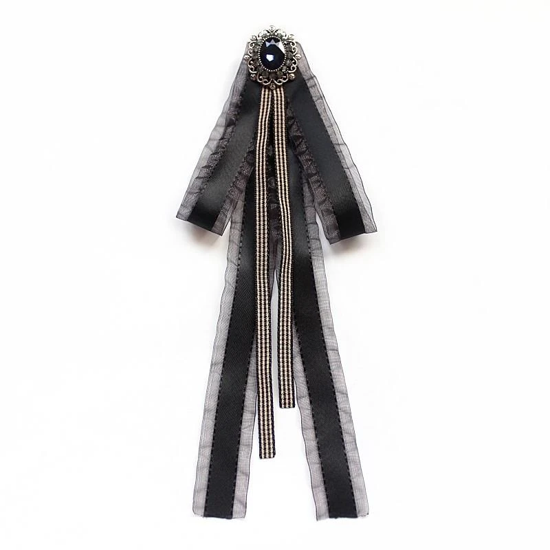 领花女简约长飘带黑色日韩女生领结白色衬衫裙子JK制服配饰蝴蝶结