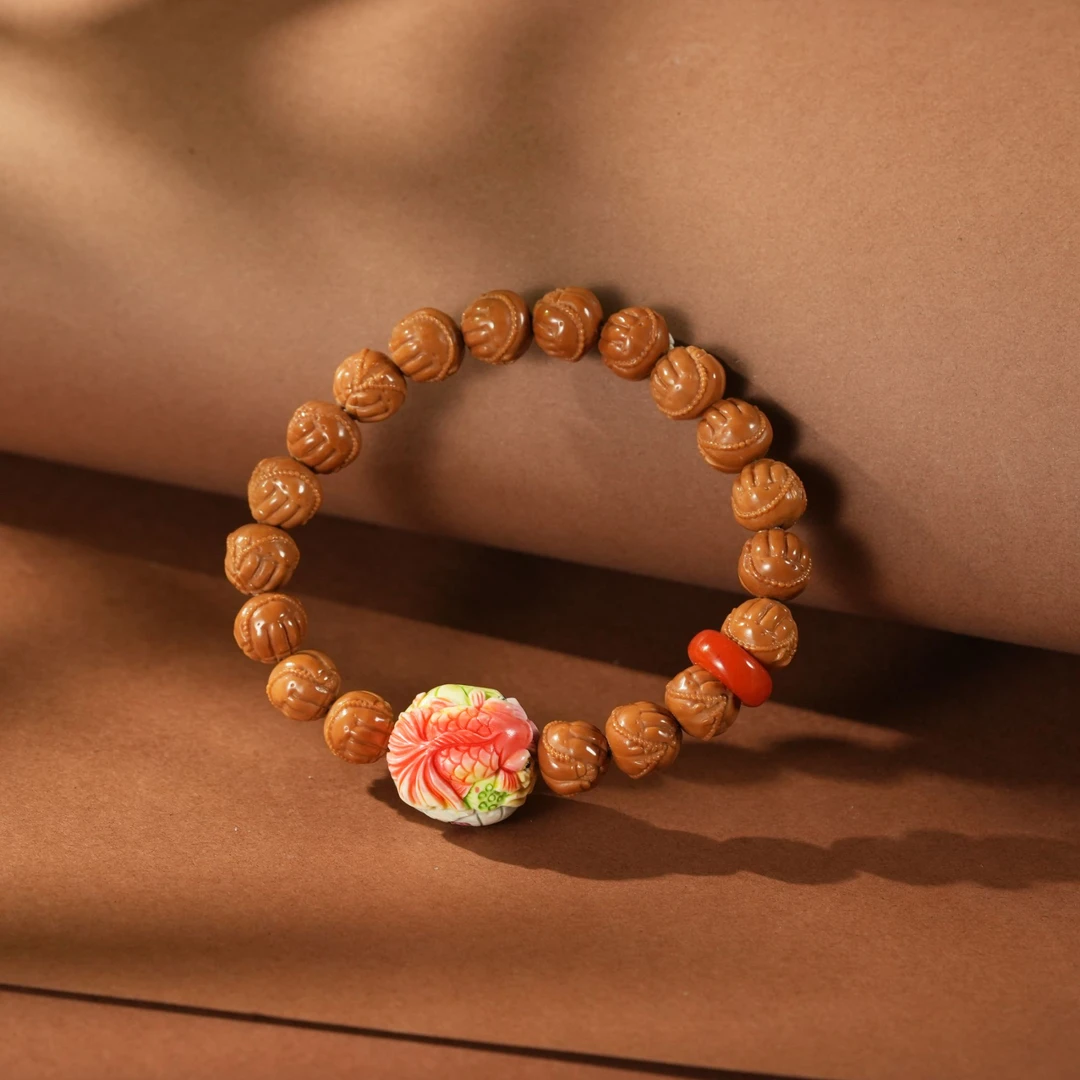 壹加小羊|彩绘猛犸锦鲤猴头手串多样性发其一