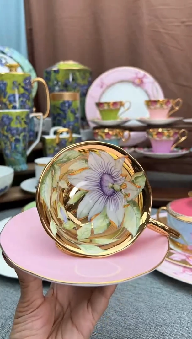 【闪购商品】自然写生粉釉西番莲礼盒装