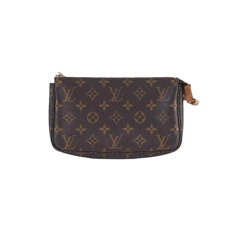 99新 LouisVuitton/路易威登 LV 老花中古大号麻将包棕色 宁宁