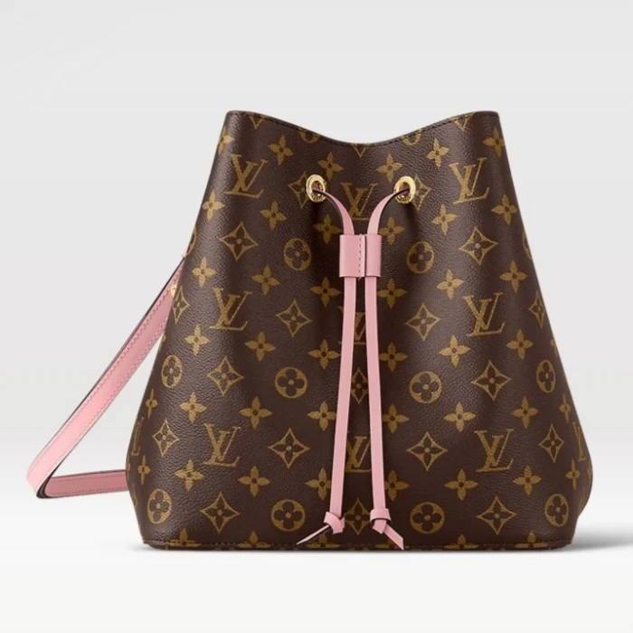 99新 LouisVuitton/路易威登 小雨 lv老花 NEONOE粉桶水桶包