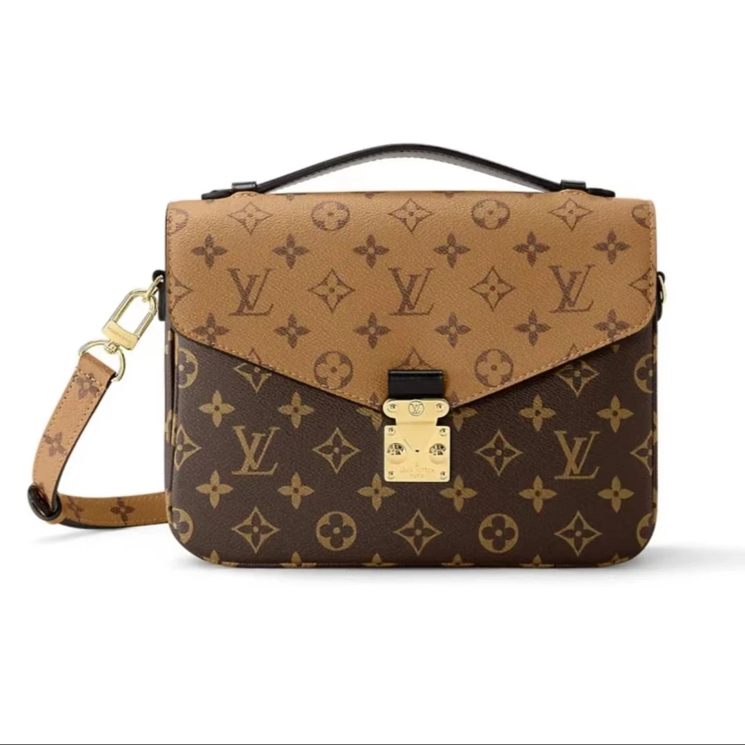 99新 LouisVuitton/路易威登 小雨LV老花拼色邮差斜跨包 单肩包