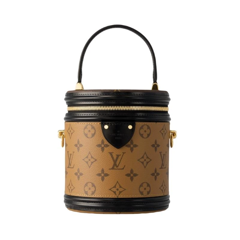 99新 LouisVuitton/路易威登 LV 老花发财桶  圆筒包 硬桶