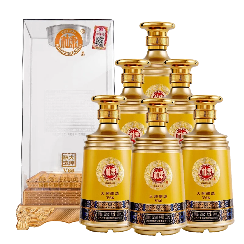 白水杜康大师酿造V66浓香型白酒500ml盒装粮食酿造52度