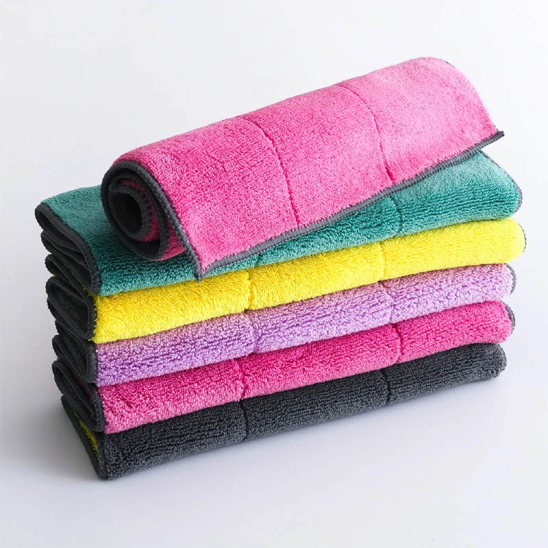 双层加厚厨房抹布清洁巾微细纤维吸水洗碗布懒人抹布百洁布家用