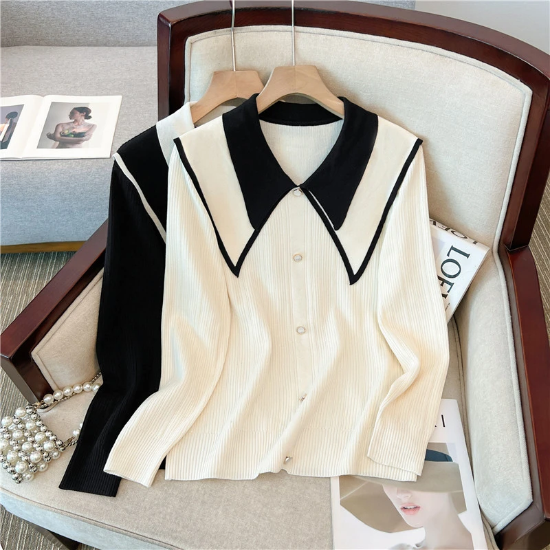 大码女装秋季新款百搭气质设计感显瘦长袖针织衫开衫外套CLLJ6228