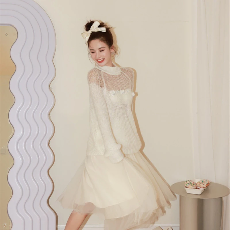 【女装】Cloud season 立体钩花毛衣 CCS21307