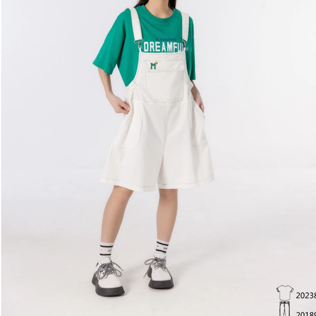 20189高端专享夏款背带裤白色