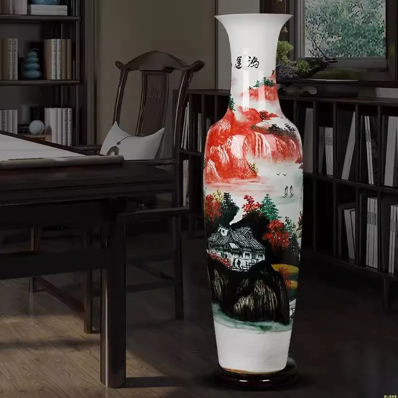 【11号】景德镇陶瓷落地大花瓶客厅摆件酒店开业新家乔迁礼物