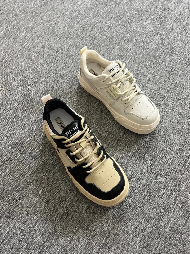 A163 系带拼色低帮厚底潮鞋 时髦假期AAE62