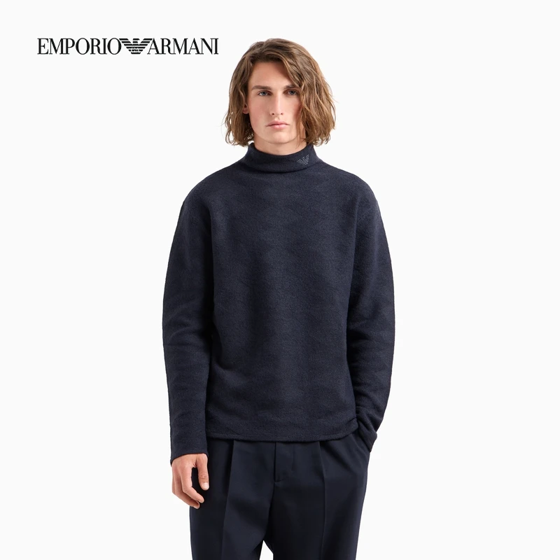 TC-TC-TC-EMPORIO ARMANI/阿玛尼秋冬羊毛混纺半高领打底针织毛衣