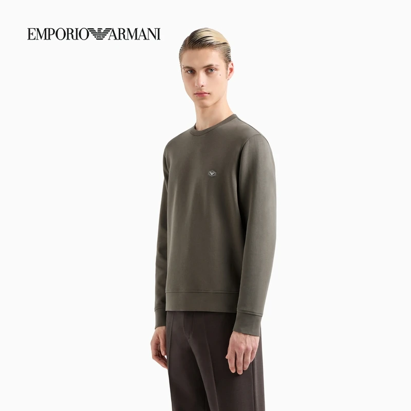 TC-TC-EMPORIO ARMANI/阿玛尼棉质弹力合身长袖圆领纯色卫衣官方