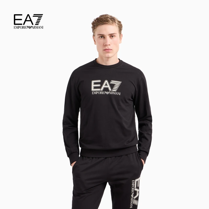 TC-EMPORIO ARMANI/EA7/男全棉重磅圆领插肩印花运动卫衣官方