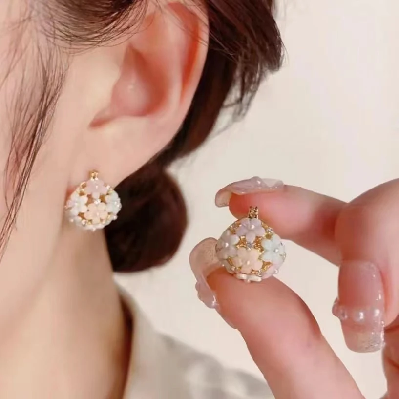 铜合金耳饰 轻奢气质时尚小众精致百搭耳环简约日韩柔耳环7699