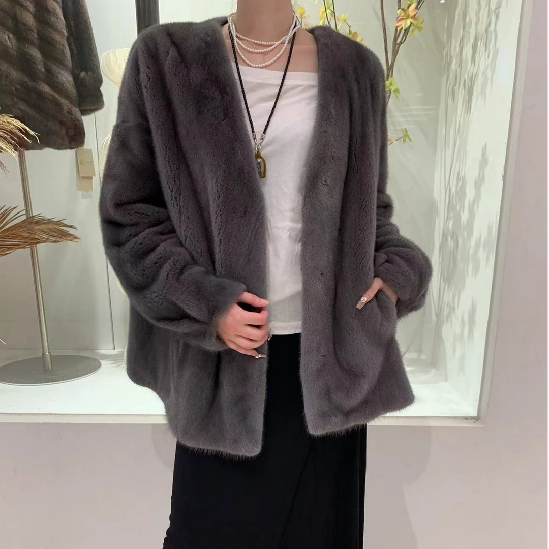 ZOE/204时尚气质女装水貂天鹅绒阔版短款