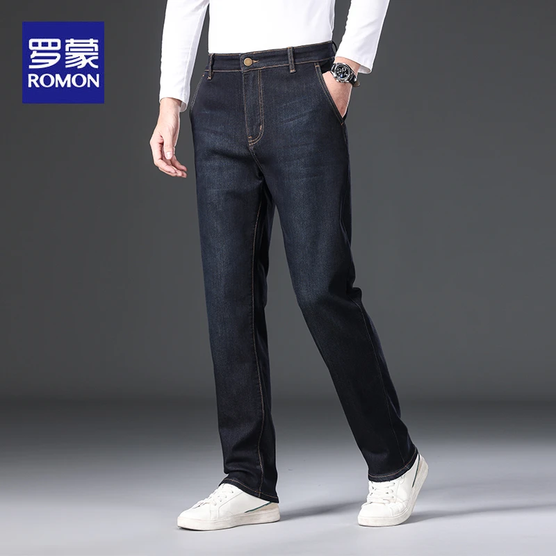罗蒙牛仔裤男直筒宽松春季新款青年商务弹力时尚百搭休闲裤长裤