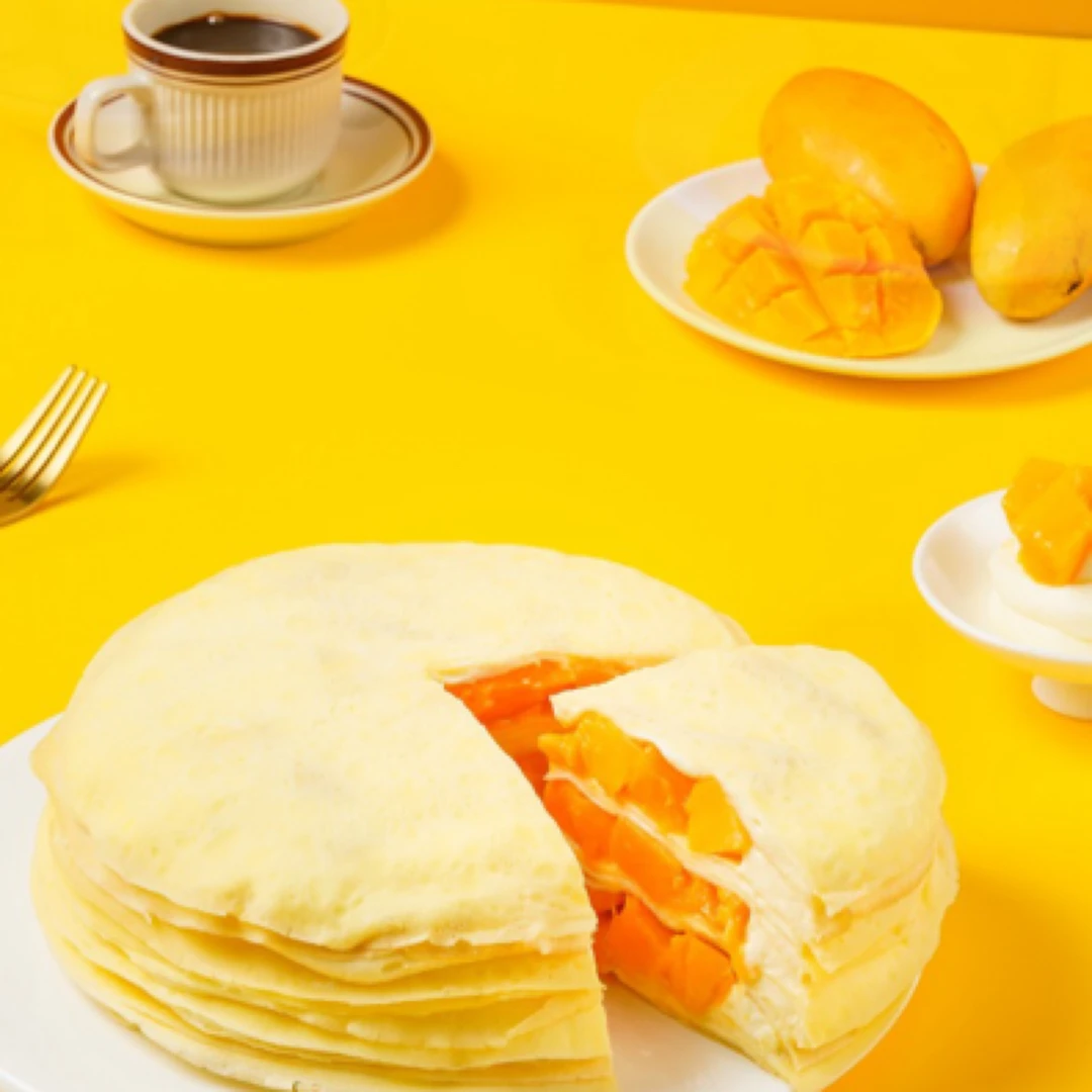 芒果果肉千层动物奶油现做鲜发400g