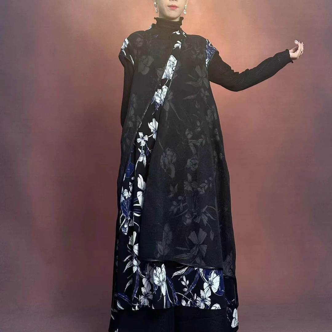 【大海轻奢】L24051新款蓝色拼杀设计师款时尚旗袍