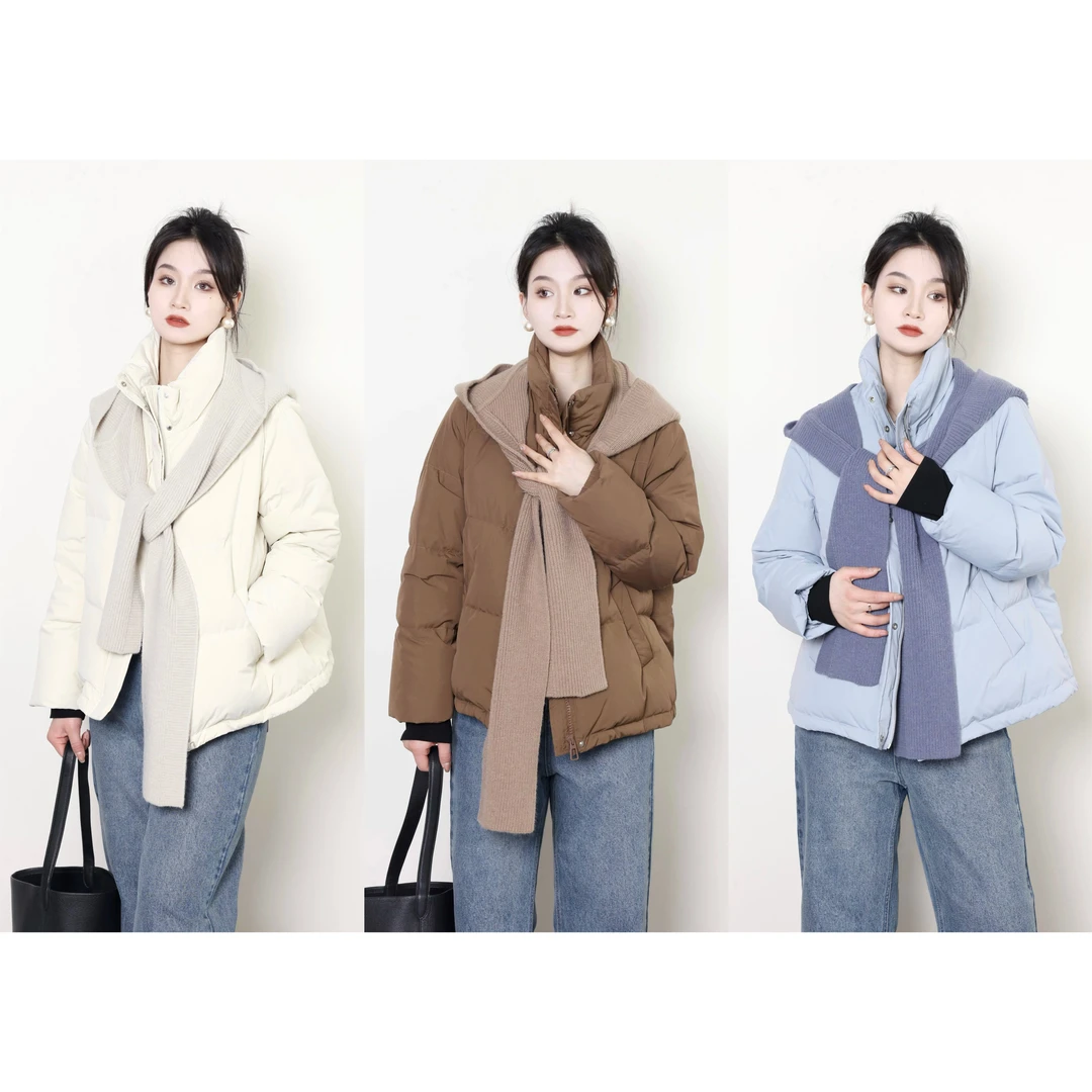 QC噜噜【昆仑煮雪】微胖大码女装冬季保暖短款羽绒外套ZY311H42
