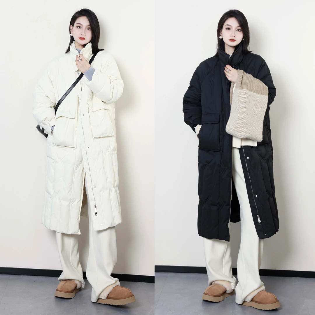 QC裂渡【豆乳盒子】微胖大码女装冬季保暖显瘦羽绒服ZY306L136