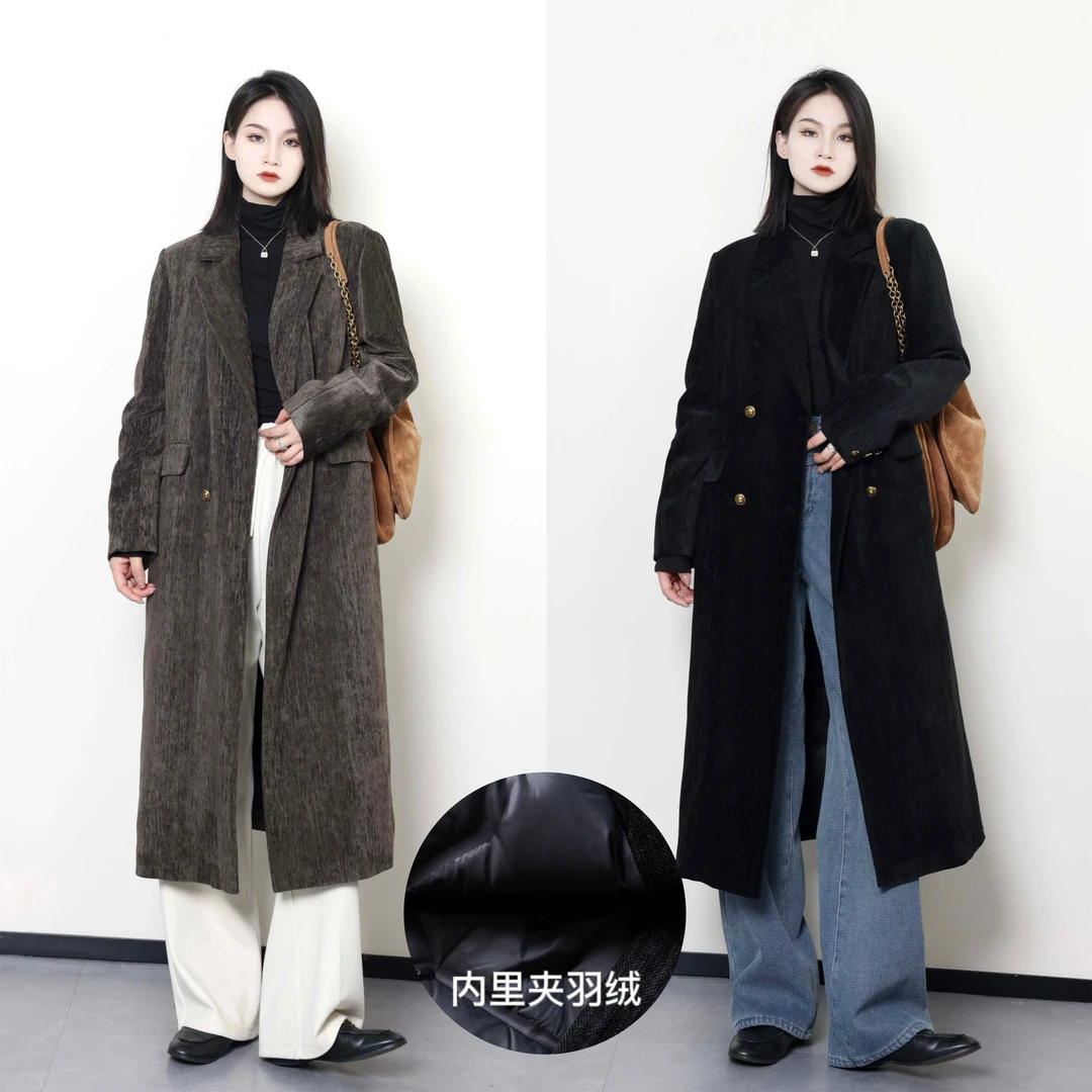 噜噜QC【巴赫乐章】微胖大码女冬气质长短款羽绒大衣ZY312L61/73