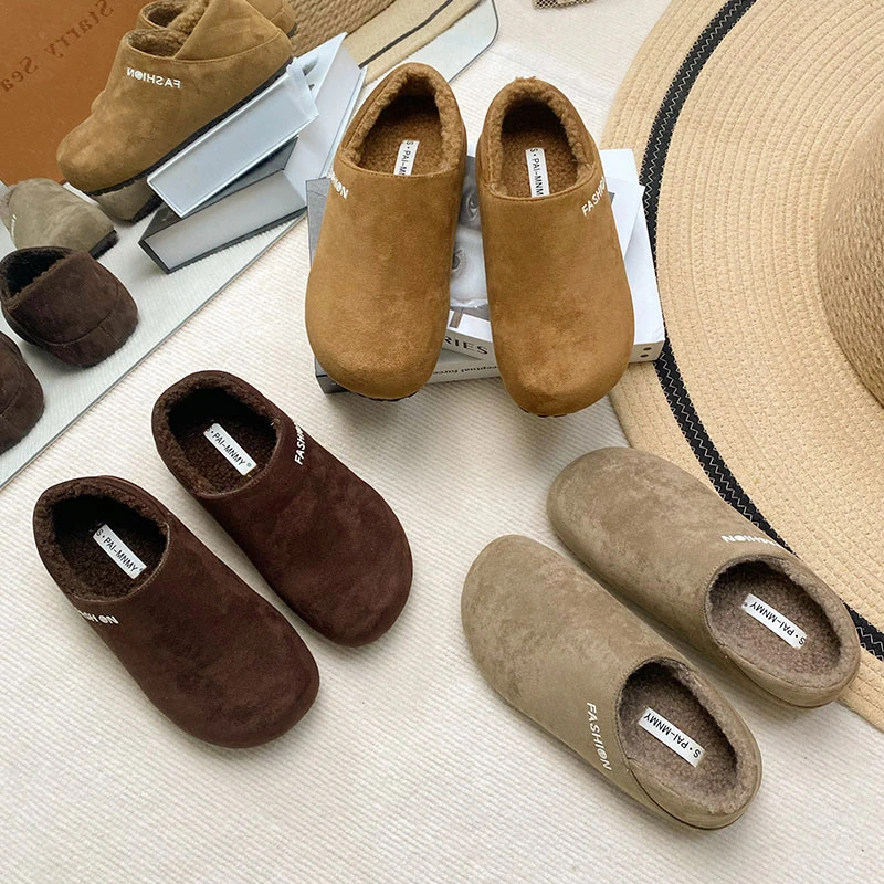 毛毛鞋2024加绒保暖豆豆鞋棉鞋一脚蹬网红棉瓢鞋女鞋加厚1095