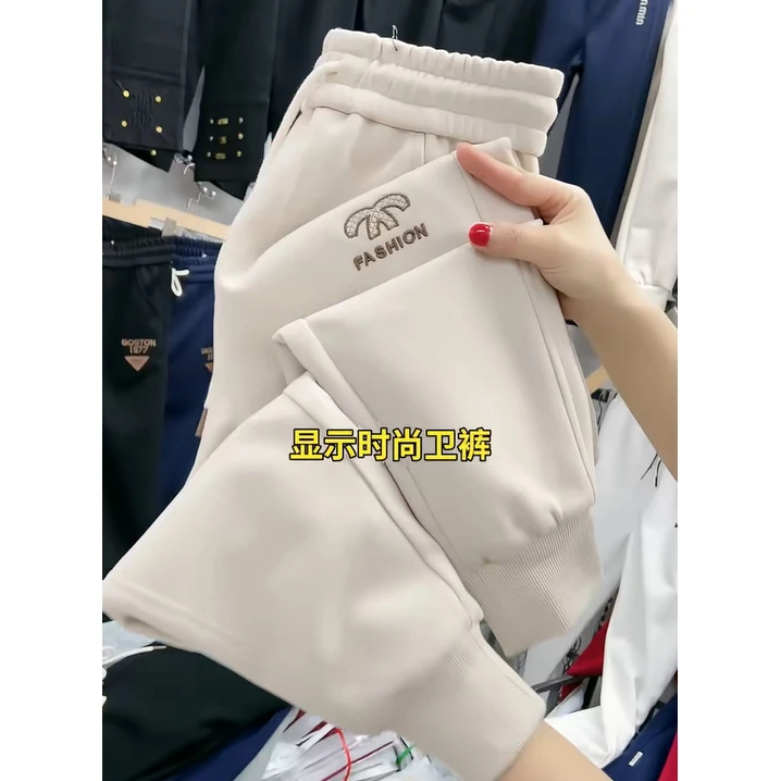 百搭冬款休闲裤加厚卫裤加绒秋冬新款女士