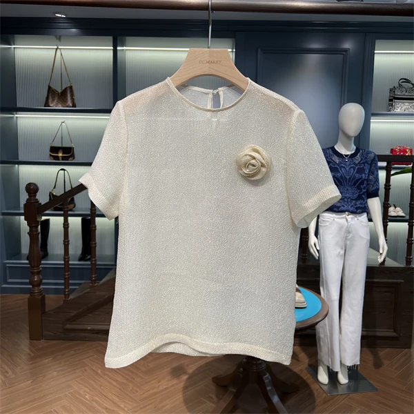 【深圳曦曦高端女装】设计感别致显瘦短袖纯色T恤上衣CLRA361气质