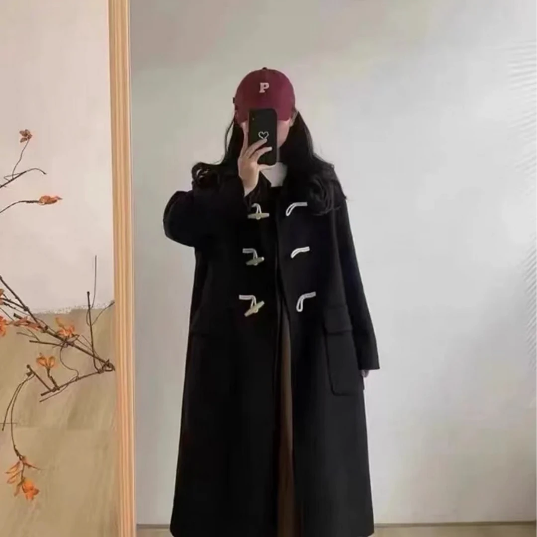 双面呢大衣外套，扣号去拍