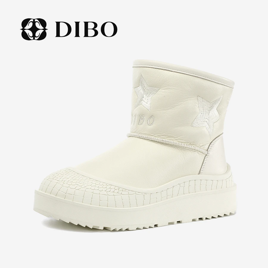 DIBO碲铂冬季保暖加绒厚底时尚休闲舒适雪地靴234A2561