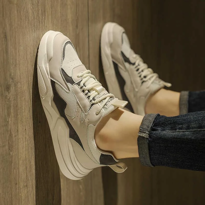 阿甘男鞋夏季透气网面防臭百搭休闲板鞋运动跑步增高小白老爹潮鞋