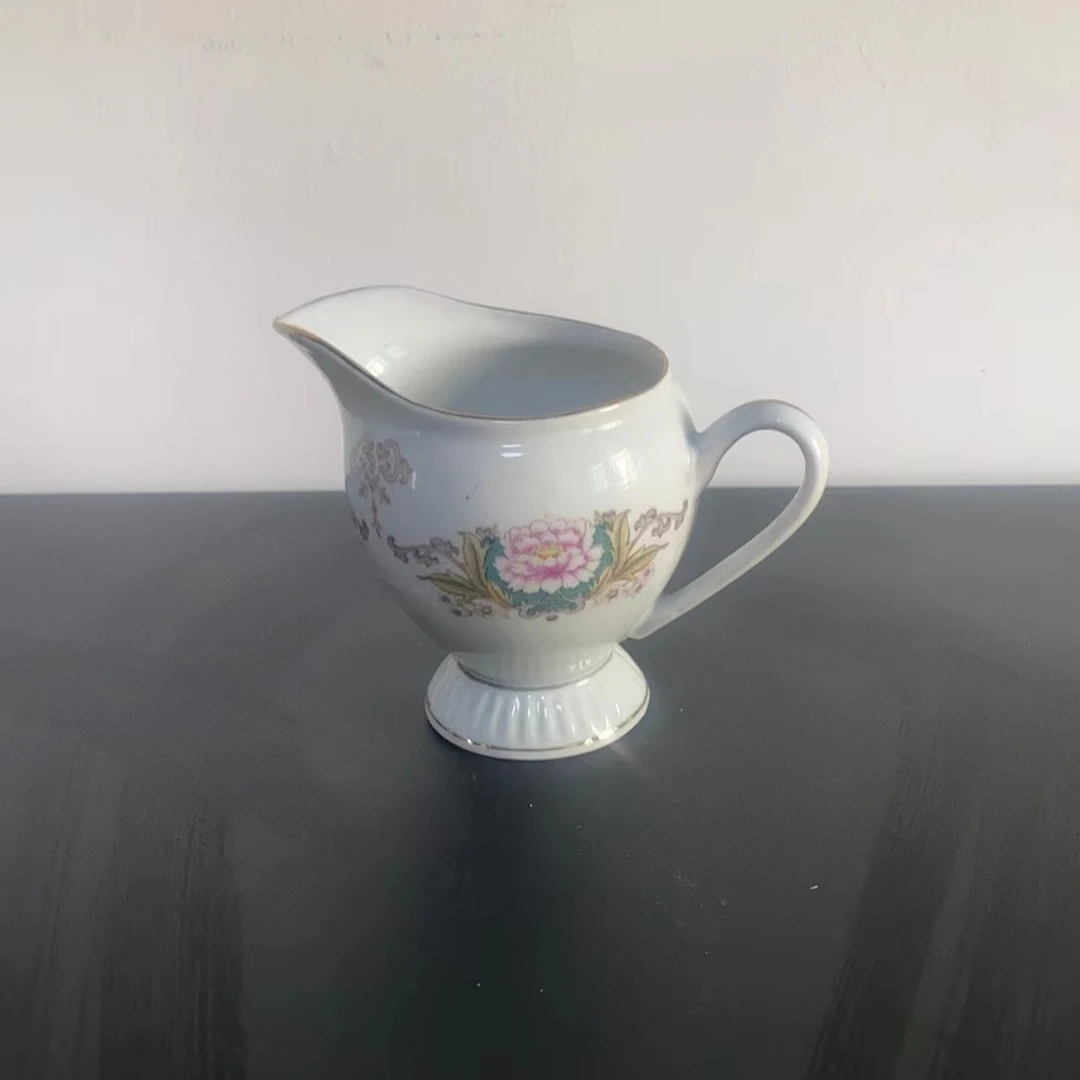 醴陵复古永胜手工陶瓷茶杯宝相花公道杯瓷杯手绘水杯釉下彩公杯