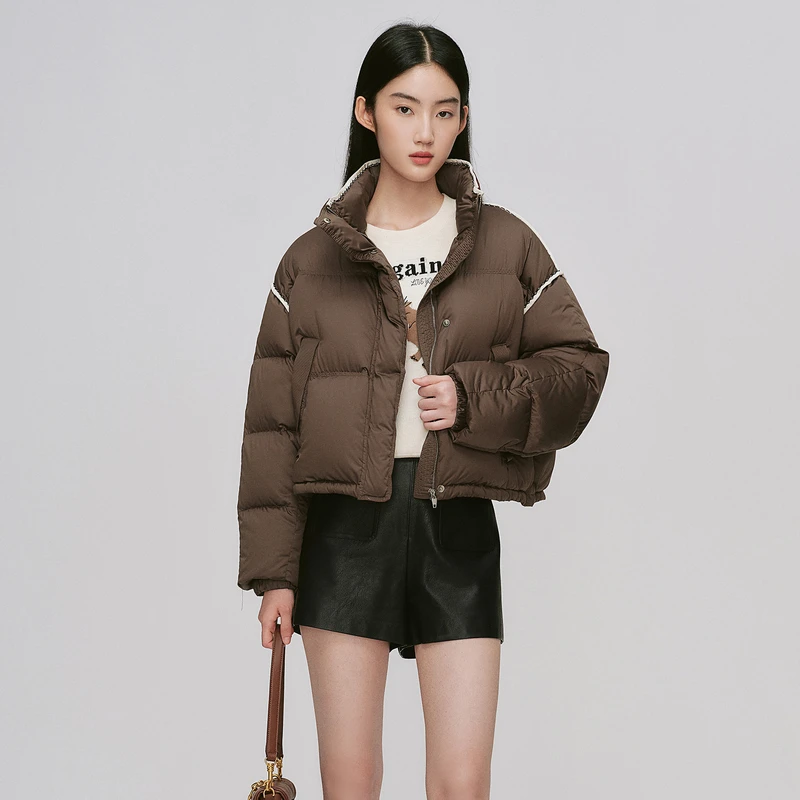 Migaino/曼娅奴女装冬季新款运动风鸭绒保暖面包服羽绒外套